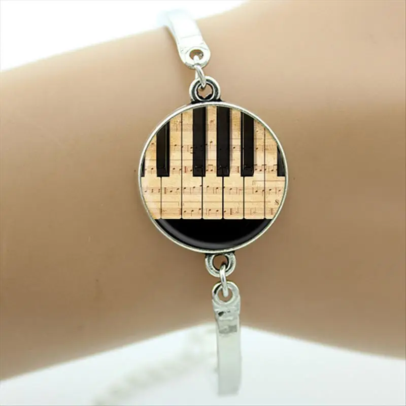 TAFREE брендовые музыкальные заметки браслет Piano черная и белая клавиатура