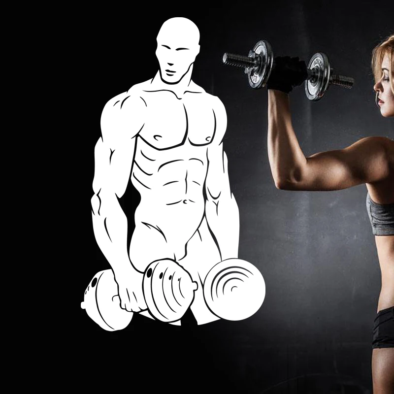 Наклейка для фитнеса клуба гантели наклейка тренажерного зала Декор виниловые