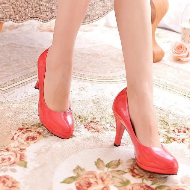 

XDA 2018 new fashion women Round head High heels shallow mouth shoes Fine with shoes elegant women shoes free shipping