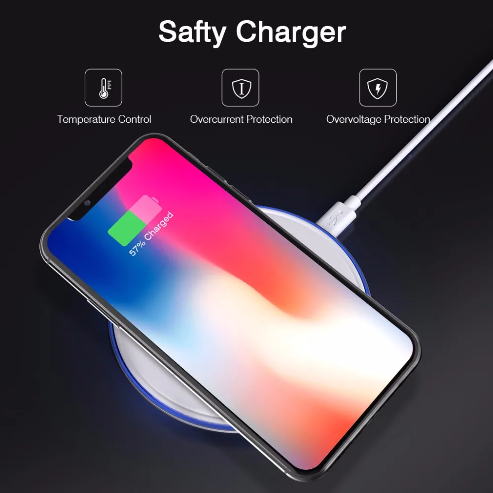 Floureon 10 Вт Qi Беспроводной Зарядное устройство для iPhone X/XS Max XR 8 плюс Видимый элемент Беспроводной зарядного устройства для samsung S8 S9+ Note 9