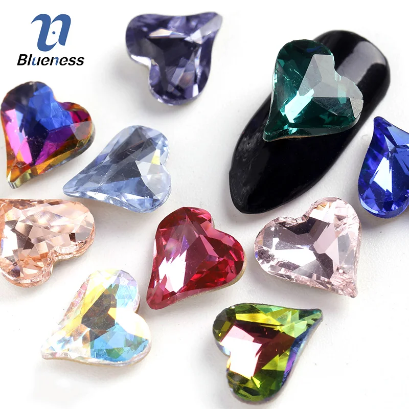 Blueness 5 шт/кор. 10 видов цветов блестящий дизайн ногтей украшения сердце