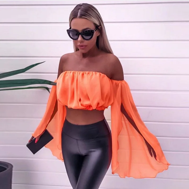 Сексуальный Топ без бретелек с открытыми плечами для женщин 2019 Лето длинный