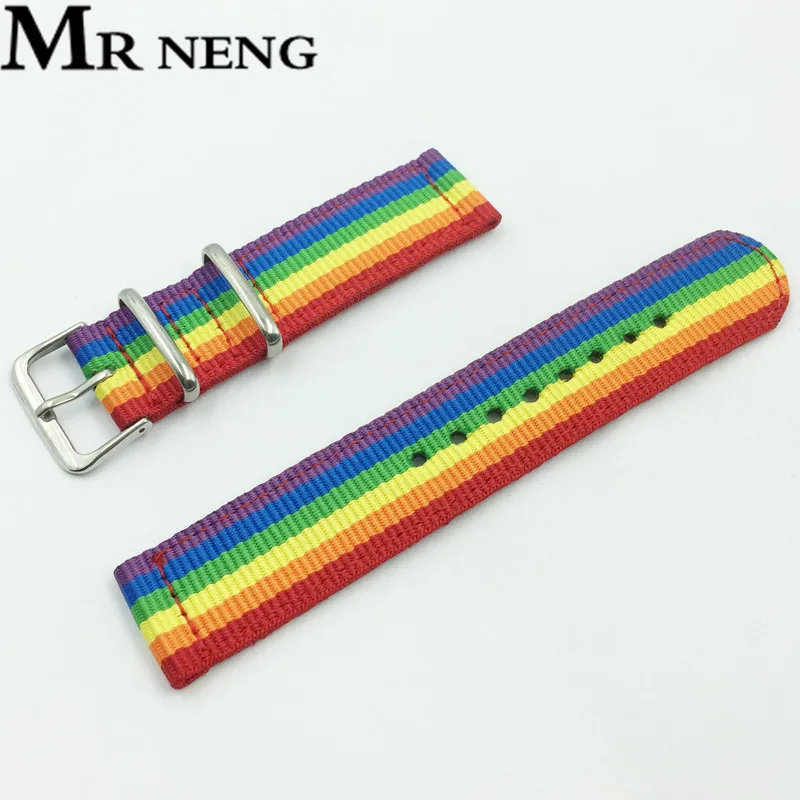 Ремень для часов MR NENG из двух частей на холсте 20 мм, нейлоновый ремешок 22 мм, ремешок для часов 18 мм, ремешок для часов Nato, одноцветные ремни для часов 24 мм - Цвет ремешка: LD.252
