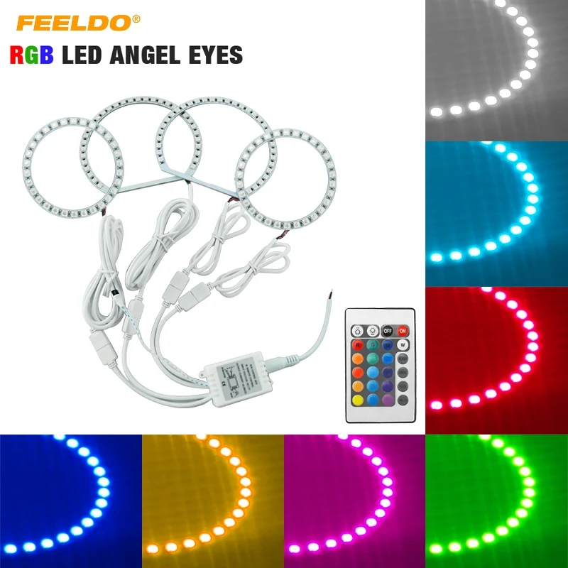

FEELDO 1Set Car RGB 5050 LED Headlight Angel Eyes Halo Ring Lighting Kit For Hyundai Elantra (01-03)/Elantra 07 #FD-3236