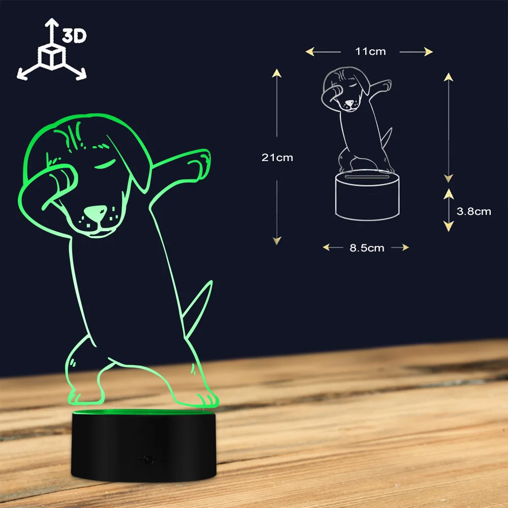 Светильник иллюзия Собака с USB портом|Новизна освещения| |