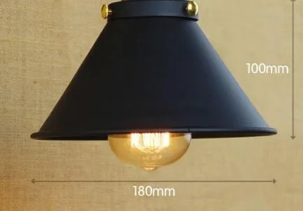 18cm with shade ring Железный черный абажур лампы D220mm* H85mm E27 Железный Абажур DIY светильник edison абажур - Цвет корпуса: 18cm with shade ring