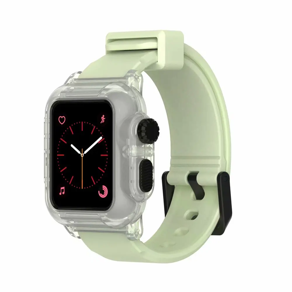 Защитный чехол+ ремешок для Apple Watch 44 мм/40 мм Iwatch 5 4 3 браслет наручные часы ремешки+ Водонепроницаемый защитный корпус - Цвет ремешка: Luminous