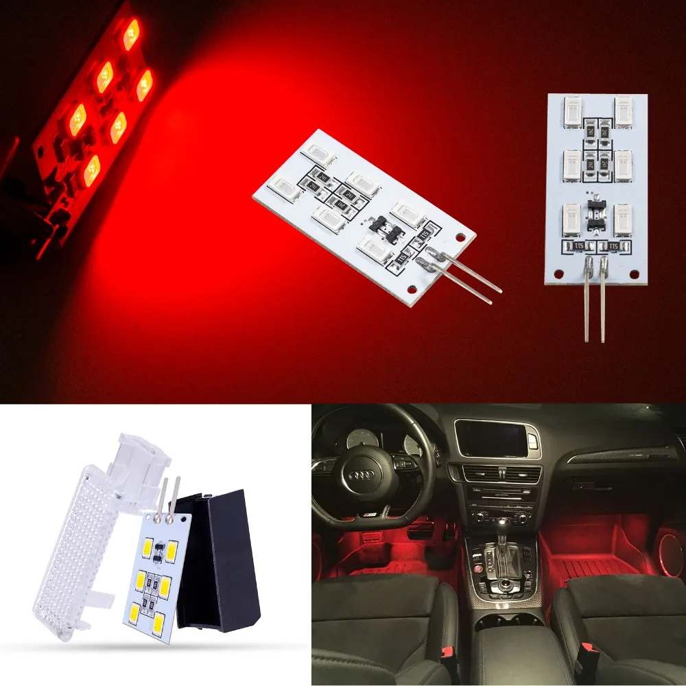 PA светодиодный 2 шт. x дверной подножник светильник для Audi 12V 6SMD 5630 Светодиодный