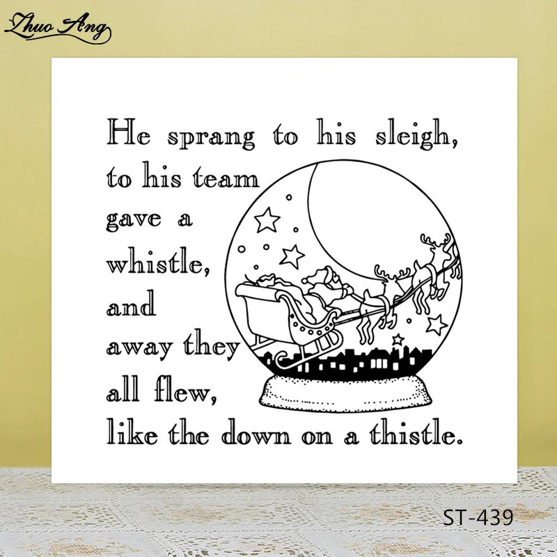 

Christmas Glass Ball Transparent Rubber Stamp/Seal for DIY Scrapbooking/Photo Album Decorative Card Making Clear Stamps Supplies