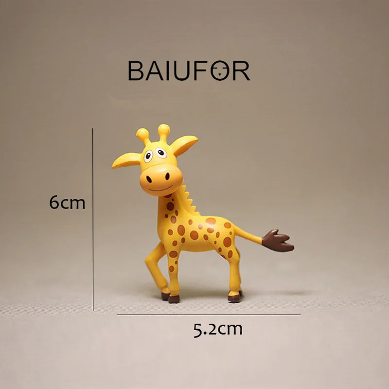 Миниатюры BAIUFOR с животными мультяшный олень жираф мини-декор для сада