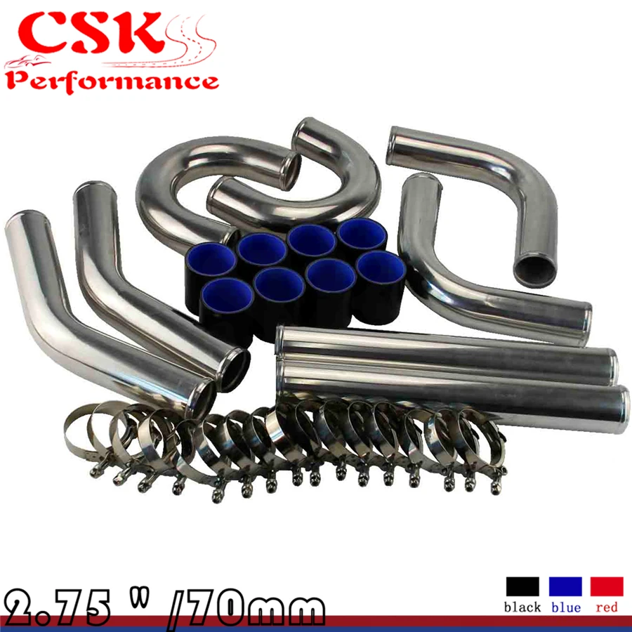 1kit x турбо интеркулер труба 2 75 &quotхромированный алюминиевый трубопровод + T-CLAMPS