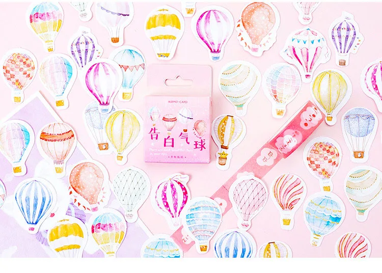 46 шт Декоративные Розовые наклейки на воздушные шары Kawaii канцелярские наклейки Клейкие этикетки наклейки для детей украшения дневник в стиле Скрапбукинг