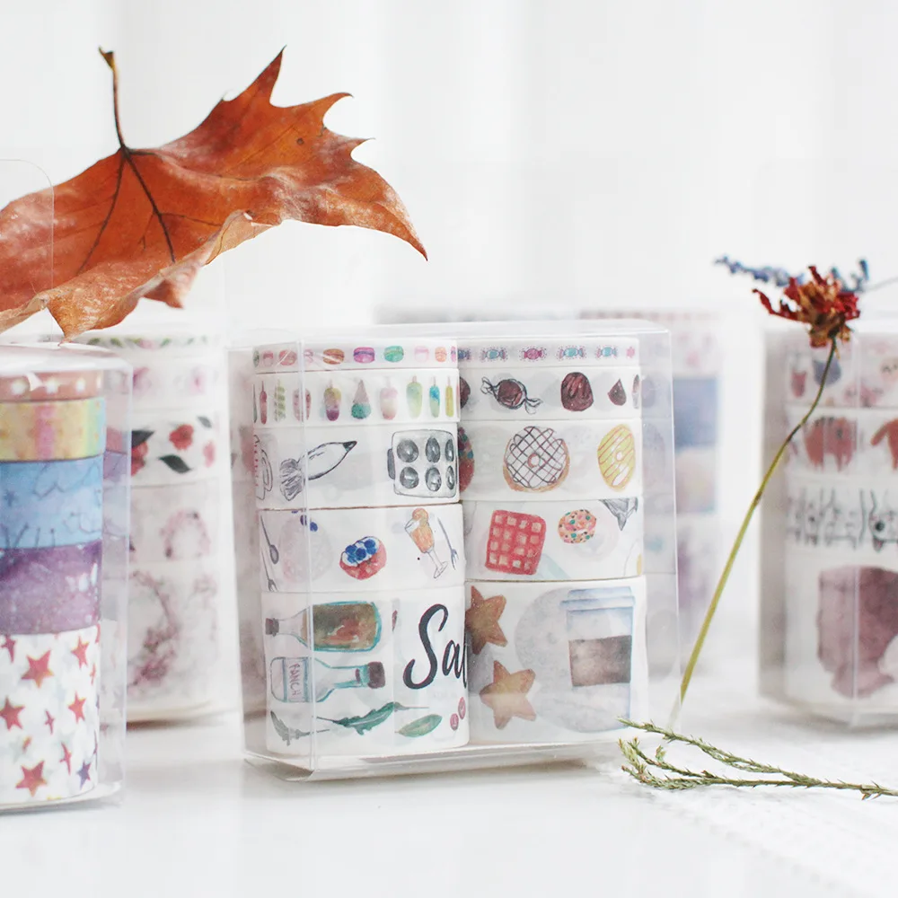 10 шт./упак. ежедневный Фламинго Единорог вишня Сакура васи лента клейкая DIY