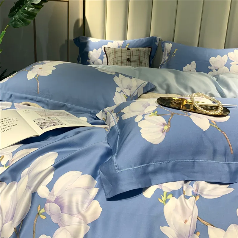Летнее Европейское постельное белье наборы королевского размера tencel постельное белье пододеяльник простыня наволочки