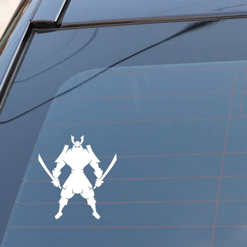 

YJZT 12.7CM*13.6CM Personality Cartoon Warrior Car Sticker Decal High Quality Vinyl Black Silver C13-000704