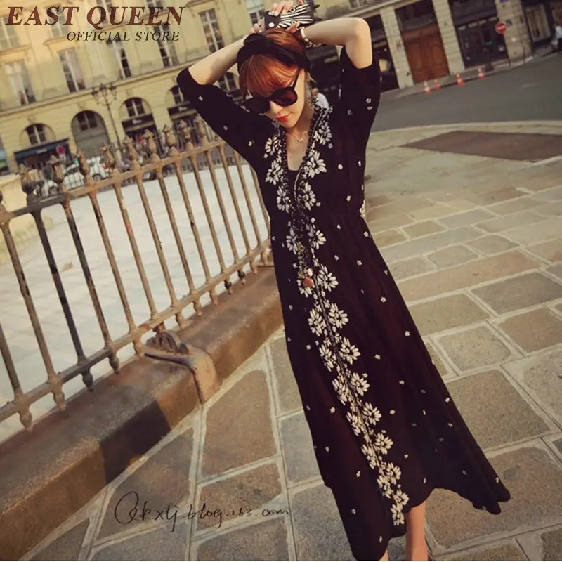 Винтажное мексиканское платье Этническая одежда в стиле бохо с вышивкой