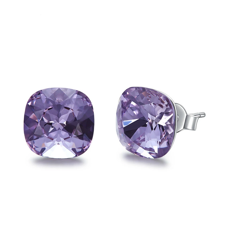 Новые простые 925 серебряные серьги женские с кристаллами Swarovski|Серьги-гвоздики| |