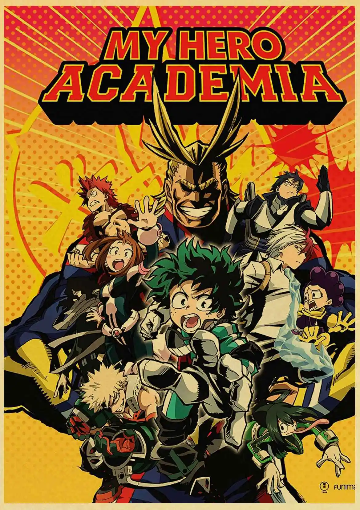 Японский аниме My Hero Academy Ретро плакат домашний художественный декор плакат из крафт-бумаги живопись наклейки на стену