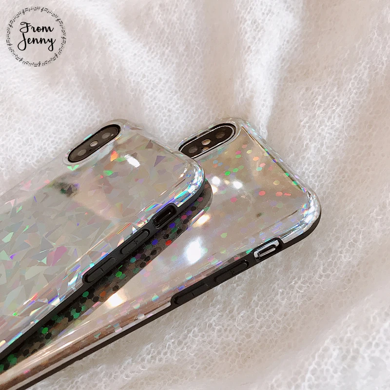 From Jenny Hot Fashion Laser Mobile Phone Case For iPhone X 6 6s 7 8 Plus 8plus 4.7inch 5.5+ Soft TPU Back Cover Shell Fundas |
