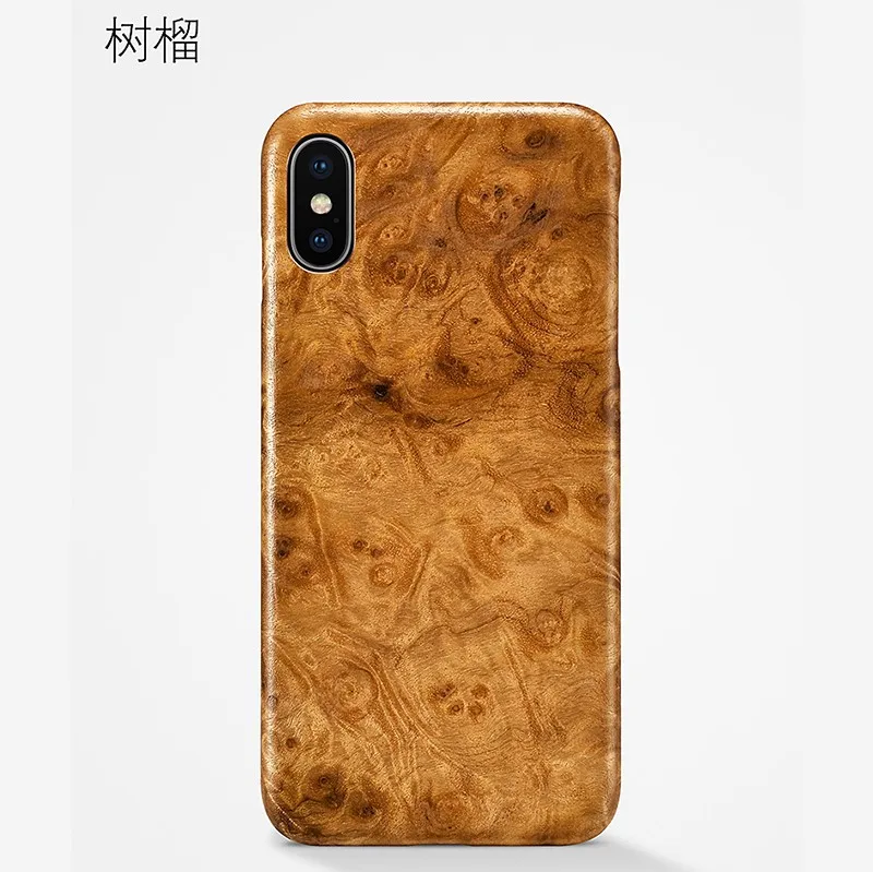 Натуральный Деревянный чехол для телефона для Iphone XS, чехол, черное ледяное дерево, гранат, орех, палисандр для XS MAX для XR - Цвет: Pomegranate wood