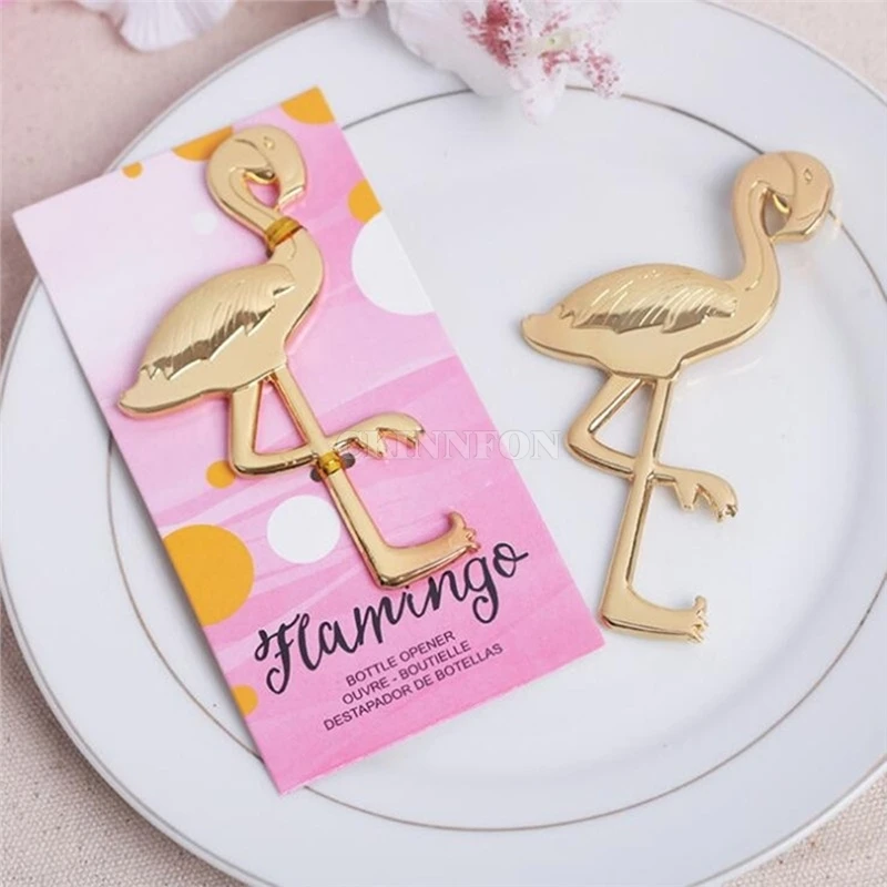 

100Pcs/Lot Wholesale Zinc Alloy Flamingo Bottle opener, Wedding Beer Opener Favors And Gifts For Guest
