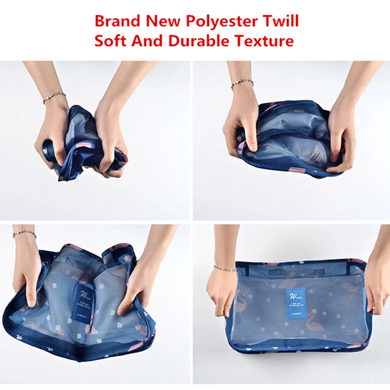 RUPUTIN 7Pcs/set Travel Organizer Suitcase Clothes Finishing Kit Portable Partition Pouch Storage Bags Home Travel Accessories