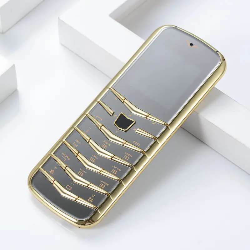 Старшие металлические тела сотовый телефон dual sim Металл роскошный ключ Мини