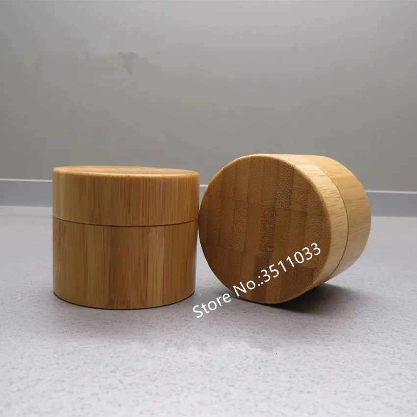 10PCS 50g Environmental Bamboo Empty Refillable Glass Jar Cosmetic Cream Storage Bottle Container Wooden Lid | Красота и здоровье