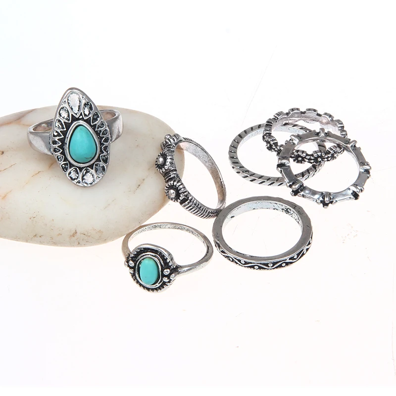 Набор турецких колец в стиле ретро женский кольцо на палец с гравировкой из