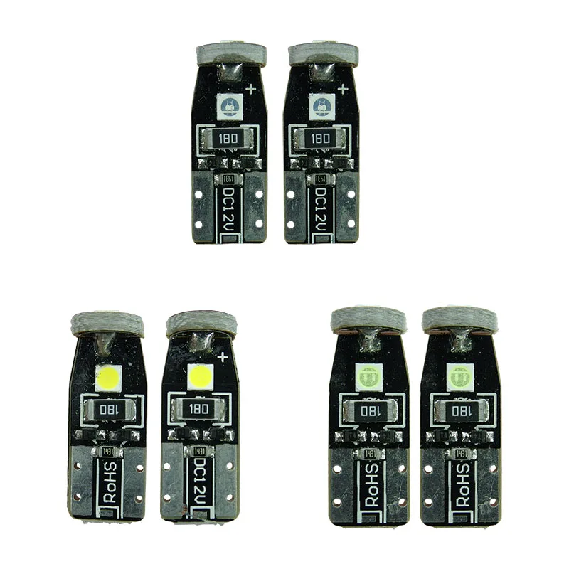 

50 шт., Автомобильные светодиодные лампы T10 W5W 3030 3SMD 12 В