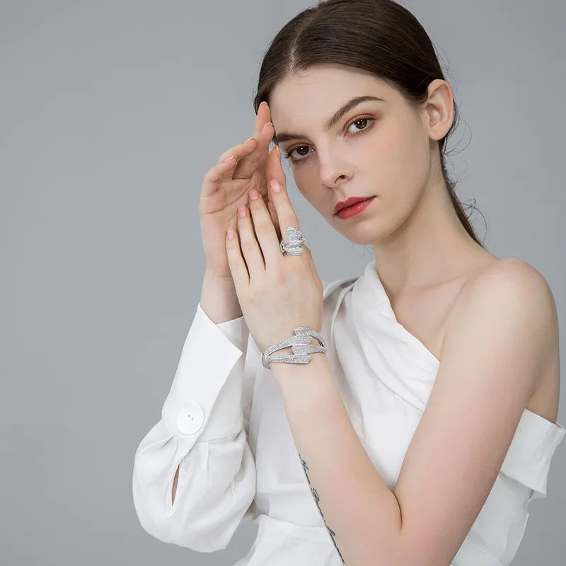 MECHOSEN серебряный цвет набор ювелирных изделий для вечеринок полный горный