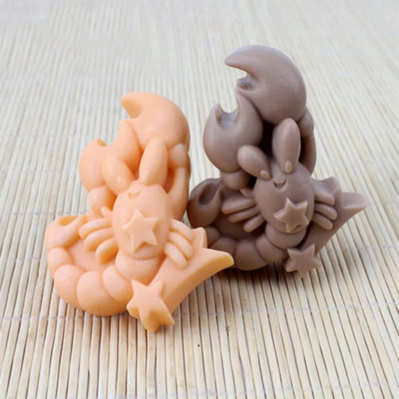 

DIY Silicone Mold Soap Lobster Shape Soap Mold Handmade Lovely Cartoon Sea Animal Moulds Silicone Rubber PRZY Eco-friendly 001