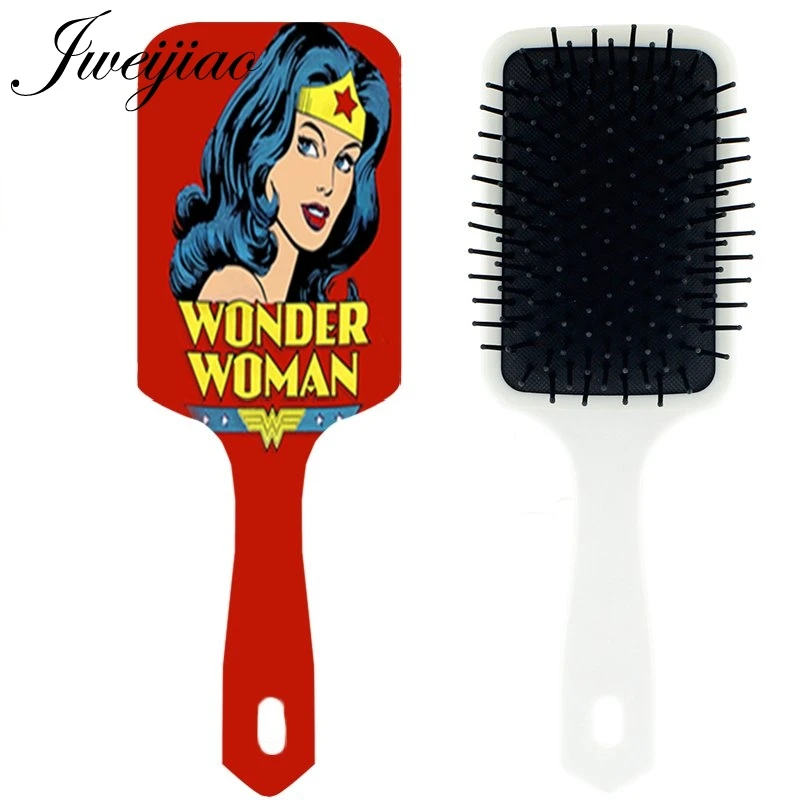 JWEIJIAO WONDER WOMAN Расческа для массажа с изображением героев мультфильмов для девочек Складная Расческа для кожи головы инструмент для ухода за волосами cetillo pelo - Цвет: H693