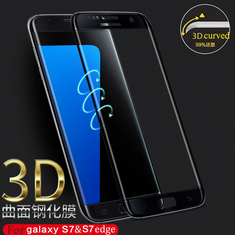 Изогнутое закаленное стекло YKSPACE 9H HD 0 26 мм 3D для Samsung Galaxy S7 Edge 5 1 дюйма | Мобильные