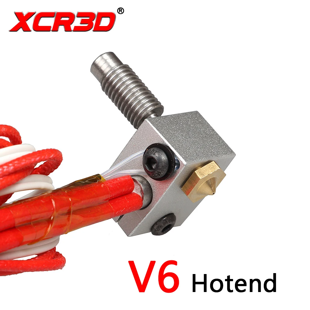 

XCR3D 3d printer hot end V6 nozzle kit 1.75mm/0.2 0.3 0.4 0.5mm j-head 12V/40W extruder The print head Heater