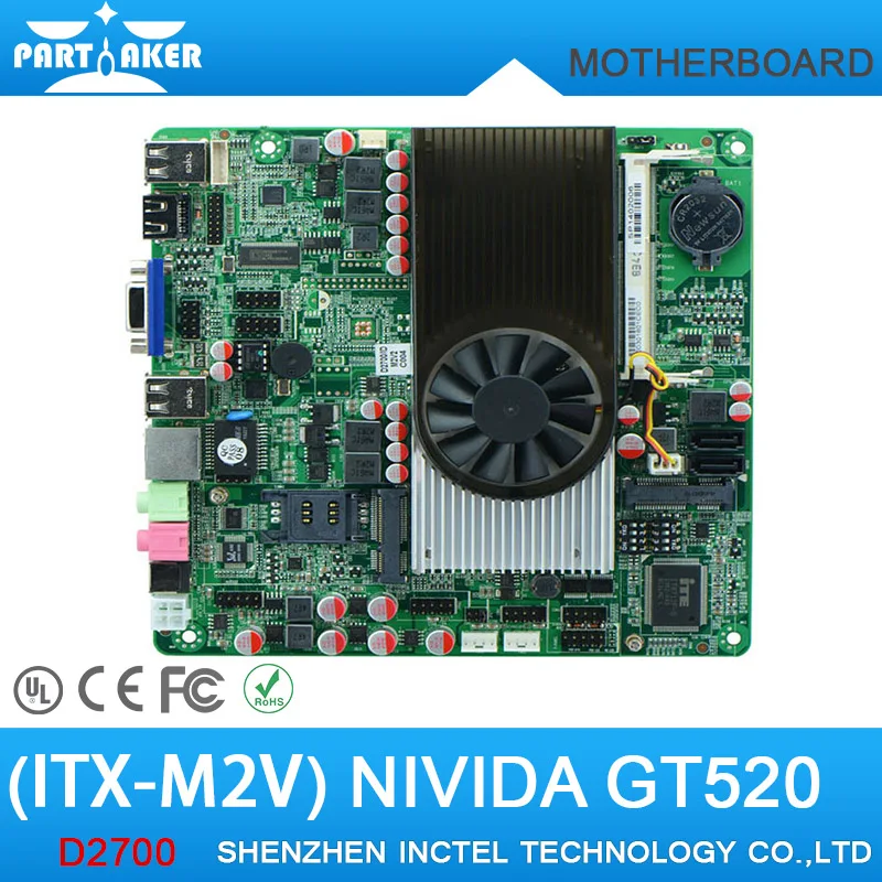 D2700 2 13 Ghz GT520 2G Дискретная графика все в одном POS mini itx тонкая материнская плата M2V NM10