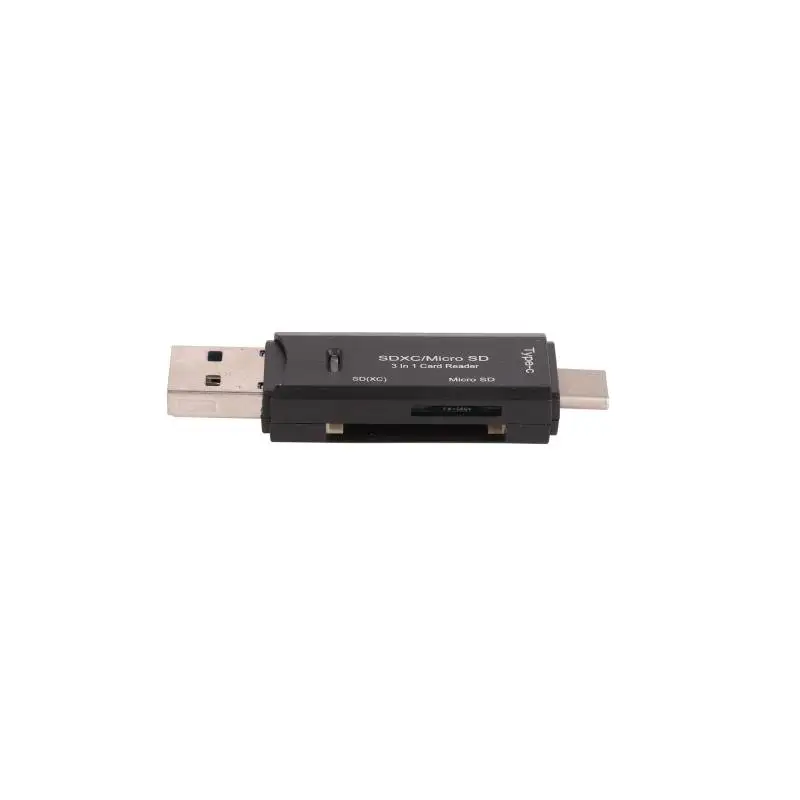 3 в 1 Многофункциональный кардридер складной USB 2 0 Typc-C OTG легкий Plug-and-play компьютер