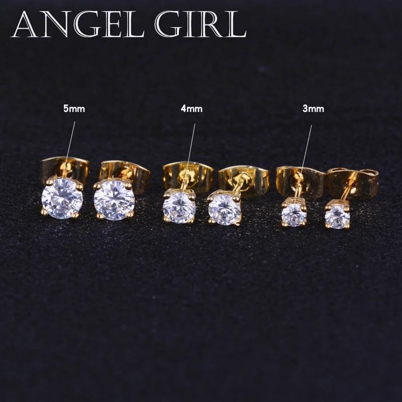 Angel Girl модные популярные круглые 3 мм Австрийские кубические циркония серебряные