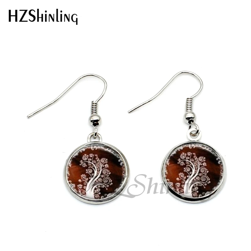 Серьги подвески ручной работы с изображением дерева жизни|tree of life earrings|earring charmstree