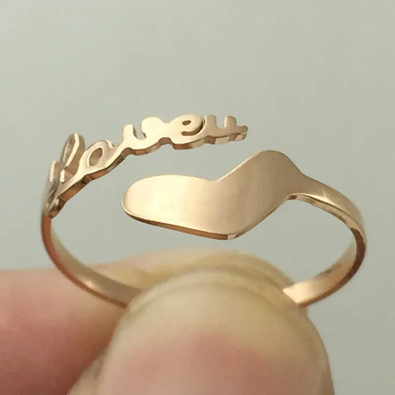 Женские открытые кольца Martick из нержавеющей стали в форме сердца 316L R51|open ring|ring