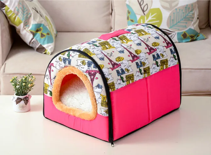 Горячо! Домик для собак Cama Para Cachorro Питомник Гнездо с ковриком складная кровать для собак кошек для маленьких средних собак кровать для домашних животных щенок спальный мешок - Цвет: Tower