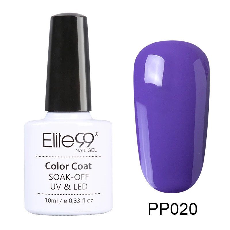 PP020 Elite99 фиолетовый цвет 10 мл Гель-лак замачиваемый УФ Гель-лак для ногтей для маникюра долговечный Гель-лак для ногтей - Цвет: PP020