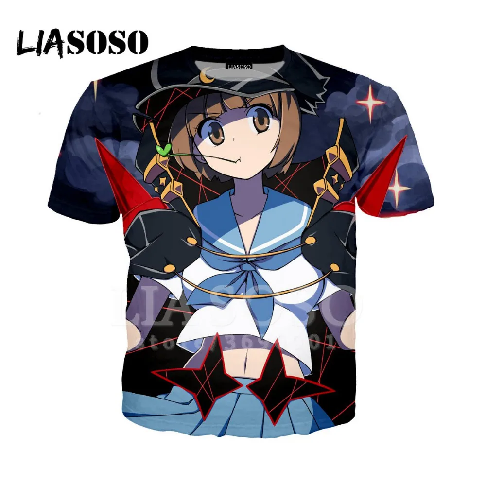 LIASOSO/футболка унисекс с 3D принтом Kill la Anime Ryuko Matoi летняя футболка пуловер в стиле