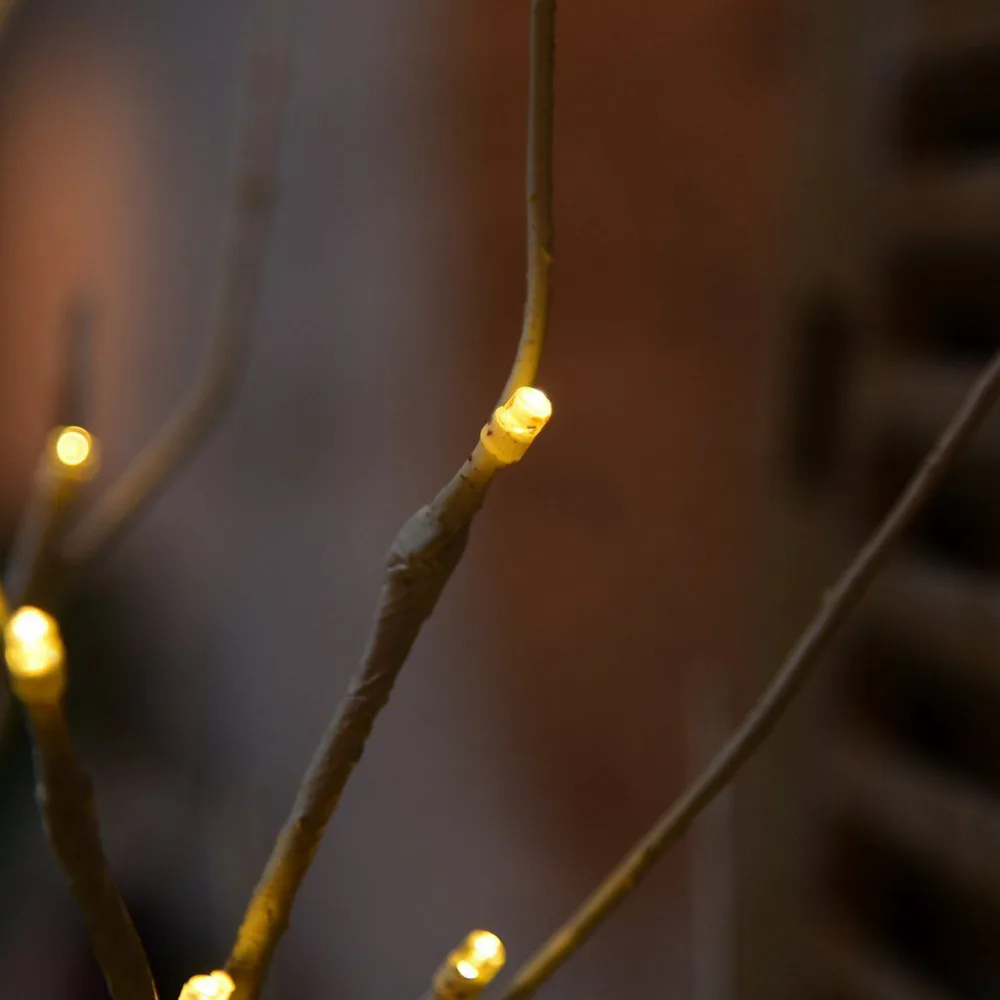 60 см серебряная Березовая Светодиодная лампа для дерева Ландшафтный настольный