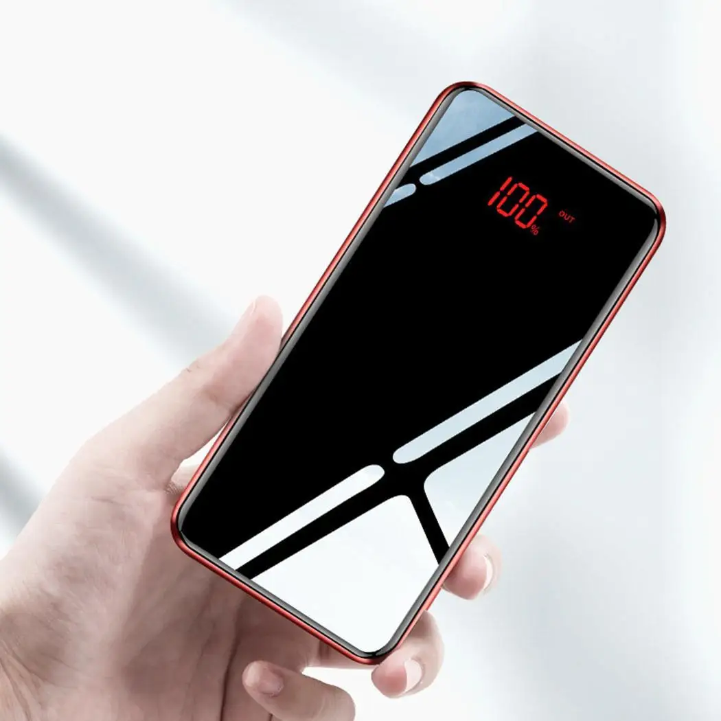 Портативный двойной USB светодиодный цифровой дисплей Micro type C освещение power Bank DC 5V