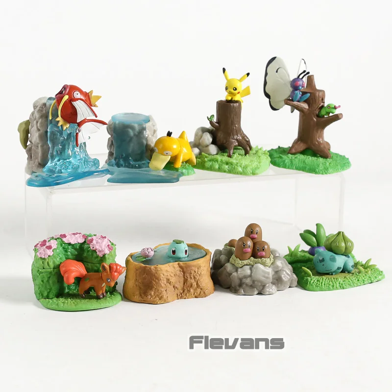 Anime XY Eevee Charizard Venusaur Blastoise Mewtwo Jigglypuff Lapras Mini PVC Figures Collctible Toys 8pcs/set