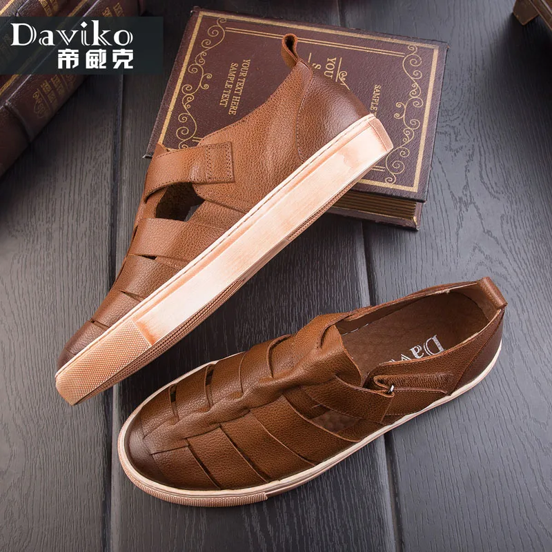 Daviko скейтбординга мужской обуви старинные натуральная кожа вырез повседневная