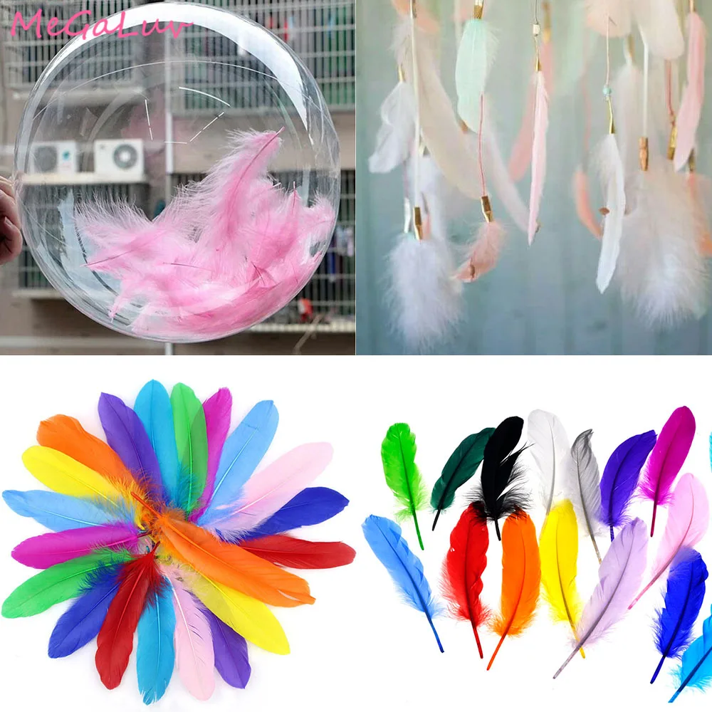 

50pcs Natural Goose Feather 15-20cm Crafts DIY Pure Feathers for Wedding Decor Jewelry Ballons Clothing Decoration Accessories