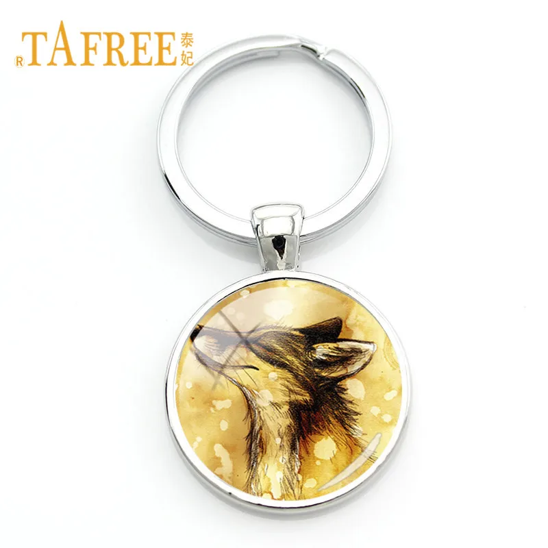 TAFREE, стеклянные драгоценные камни, брелок для сумочки, автомобильный брелок, милая Лисичка, подвеска, брелок для ключей, животное, клипса, искусство, ювелирное изделие для детей, подарок WF02