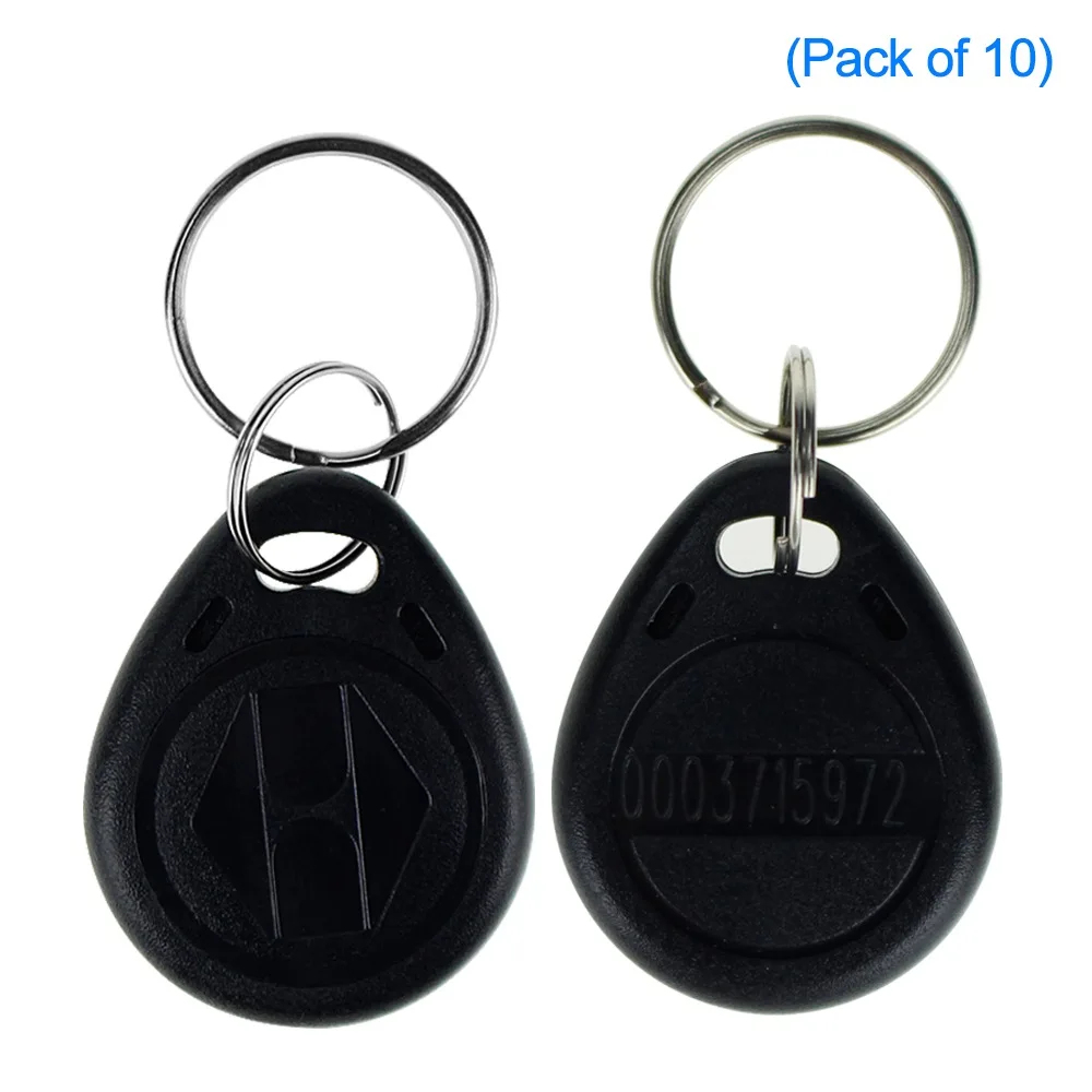 125KHz black 10pcs RFID брелоки 125 кГц TK4100 EM Брелоки для ключей Пластиковые TK4100 EM4100 EM4200 метки Жетоны для системы контроля доступа(упаковка из 10 шт - Цвет: 125KHz black 10pcs